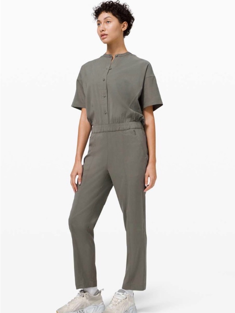 lululemon athletica perfectly poised Olive Green Jumpsuit